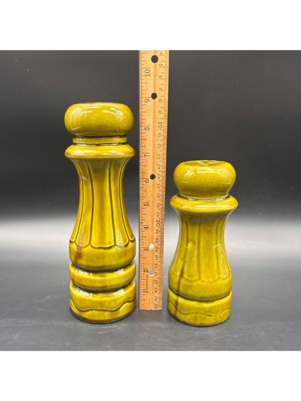 Vintage Shakers Los Angeles Potteries Avocado Green Mid Century Modern MCM 1960s - Picture 10 of 10